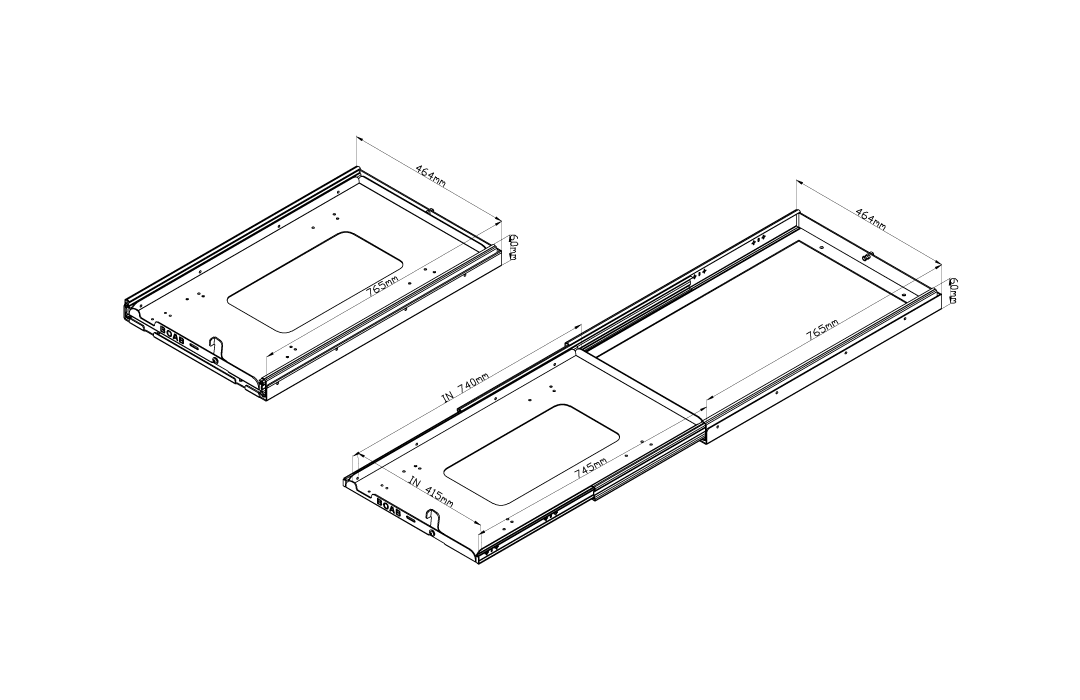 HEAVY DUTY FRIDGE SLIDE — SMALL