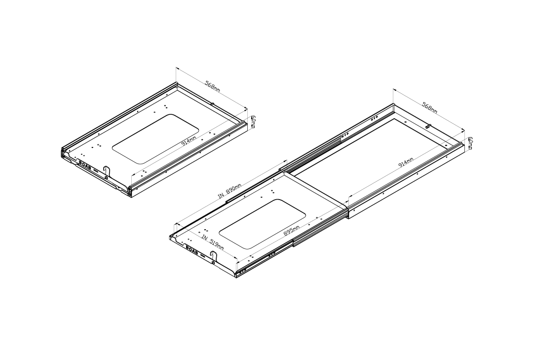 HEAVY DUTY FRIDGE SLIDE — LARGE